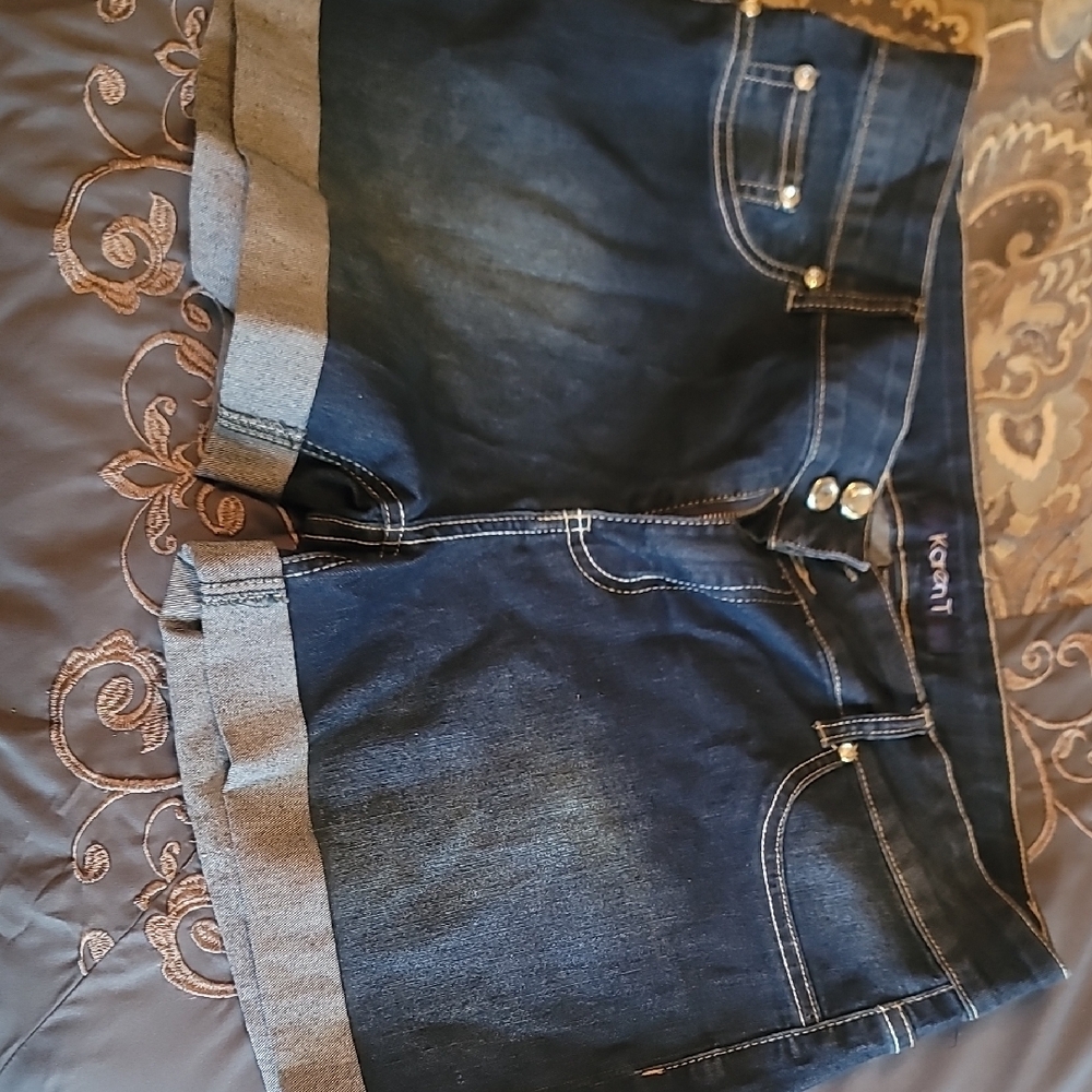 Koral Denim Shorts with Gray Accents